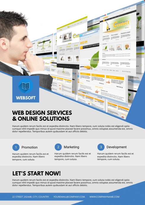 Web Design Flyer Template A4