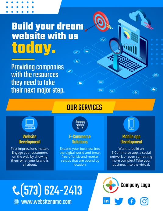 Web Design Services Flyer Iflaya (Incwadi ye-US) template