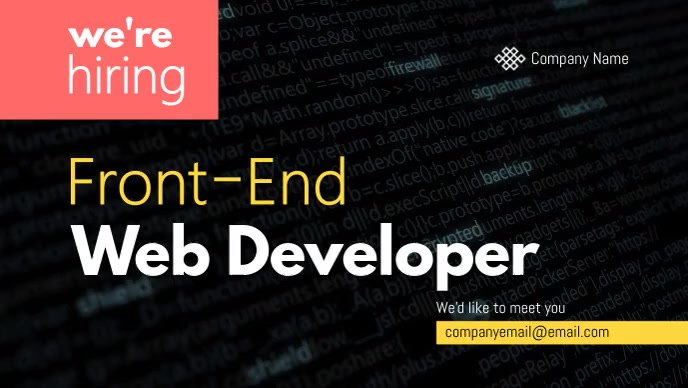 Copy of Web Developer Hiring Facebook Cover Video | PosterMyWall