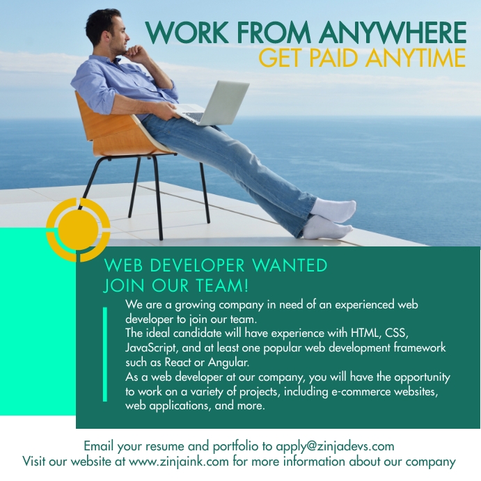 WEB DEVELOPER JOB ADVERT Template | PosterMyWall