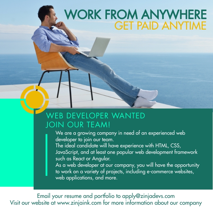 WEB DEVELOPER JOB ADVERT Instagram Post template