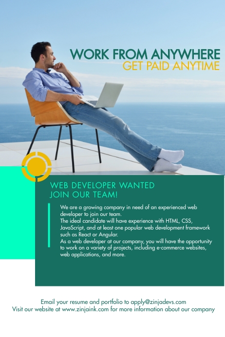 WEB DEVELOPER JOB ADVERT POSTER Template | PosterMyWall