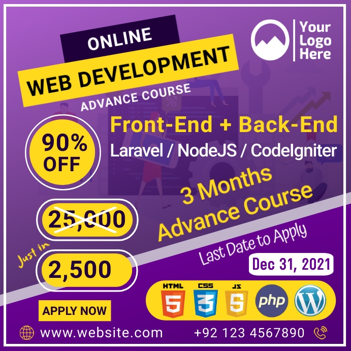 Copy of Web Development Course Poster Flyer Design | PosterMyWall