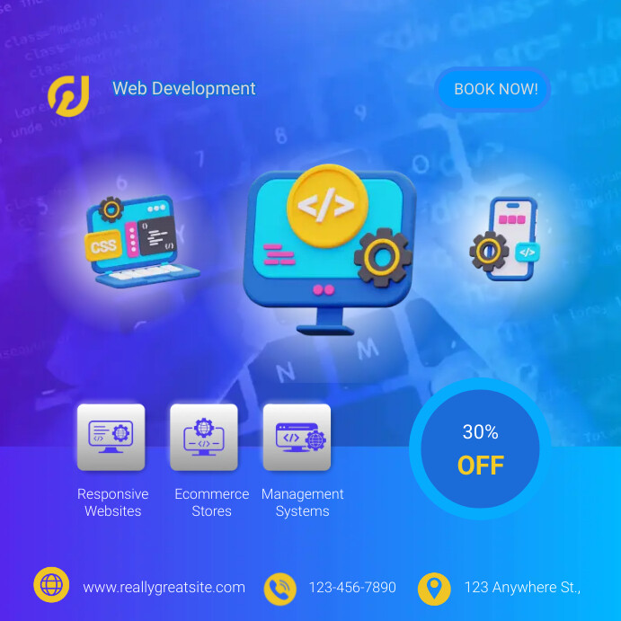 Plantilla de Web Development | PosterMyWall