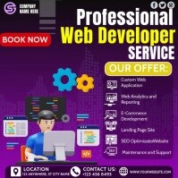 White Professional Web Developer Services Instagram Post Template ...