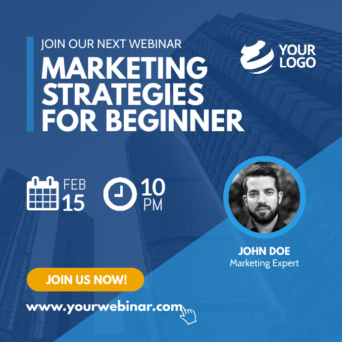 Customize Online Seminar Digital Display (9:16) Templates | PosterMyWall