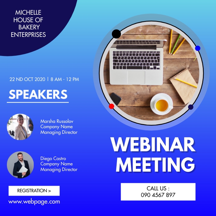 WEBINAR MEETING FLYER Publicação no Instagram template