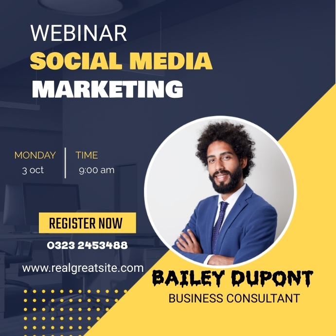 Webinar social media marketing template | PosterMyWall
