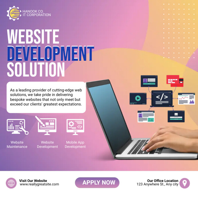 WEBISTE DEVELOPMENT SOLUTION Template | PosterMyWall