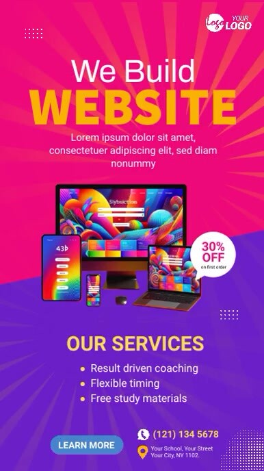 Website Design Ad Sample Copy of Website Design Service Ad | PosterMyWall
