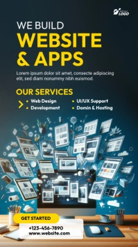Website Design Service Ad Template Digital Display (9:16)