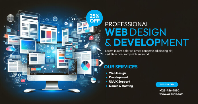 Website Design Ad Sample Copy of Website Design Service Ad Template | PosterMyWall