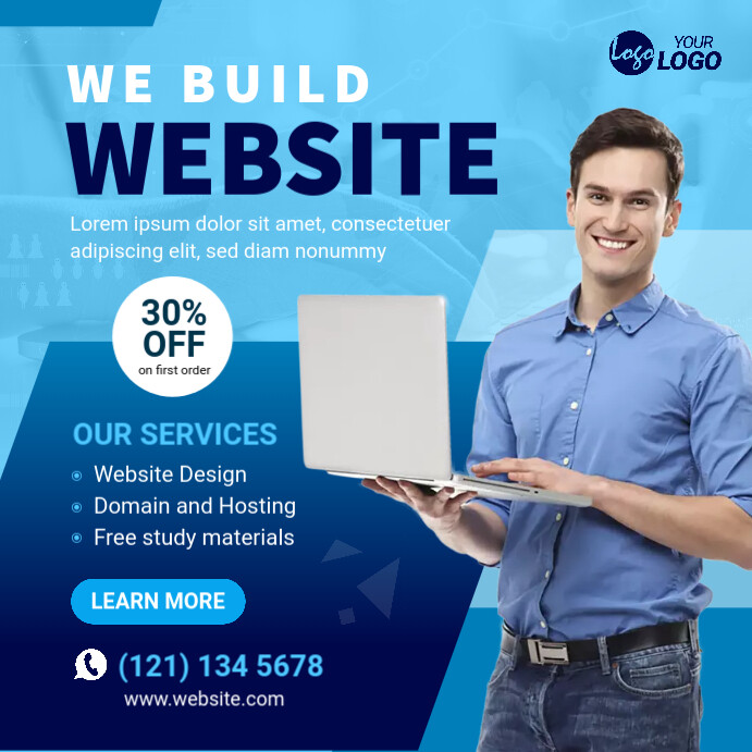 Website design service banner ad Template | PosterMyWall