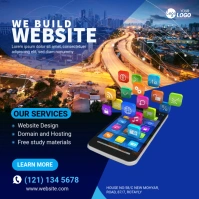 Website design service banner ad Quadrato (1:1) template