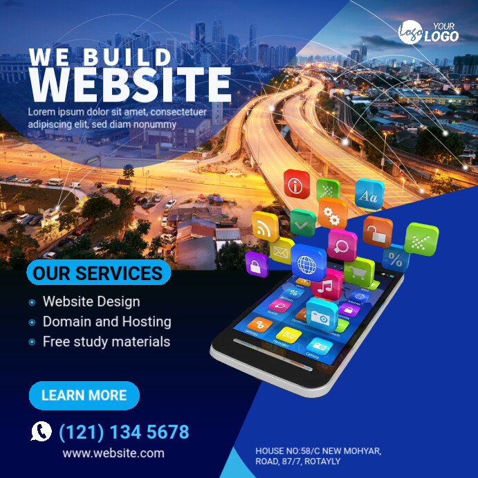 Website design service banner ad Template | PosterMyWall