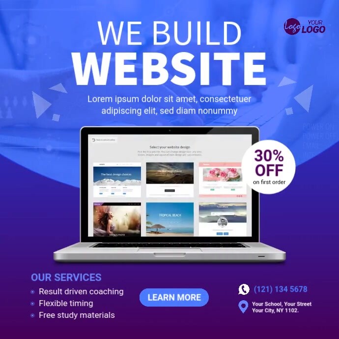Website design service banner ad Template | PosterMyWall