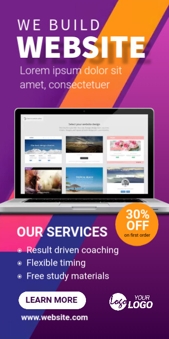 Website design service banner ad Template | PosterMyWall