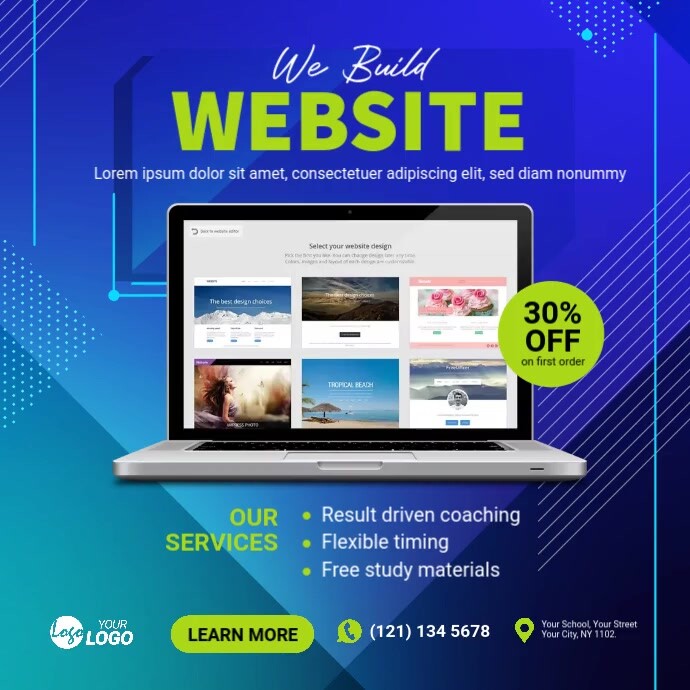Website Design Service Banner ad Square (1:1) template