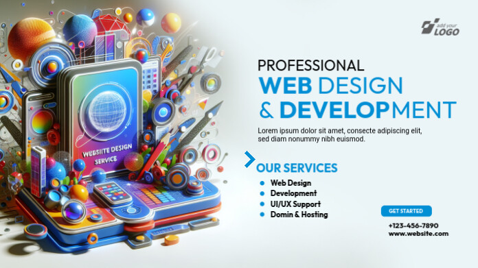 Website design service banner ad Template | PosterMyWall