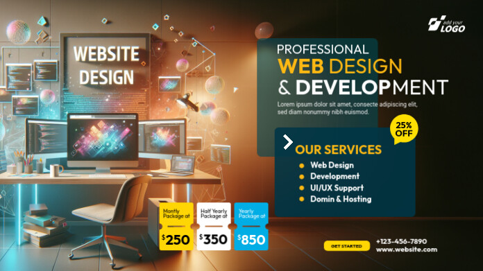 Copy of Website design service banner ad | PosterMyWall