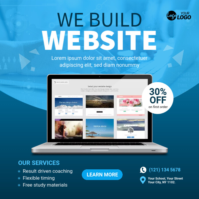 Website design service banner ad Template PosterMyWall