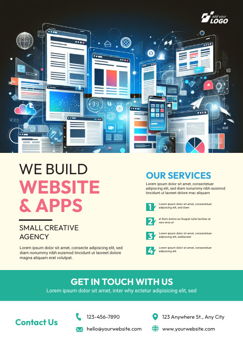 Website Design Service Flyer Template A4