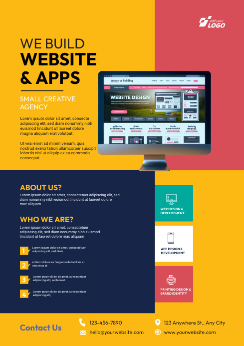 Website Design Service Flyer Template A4