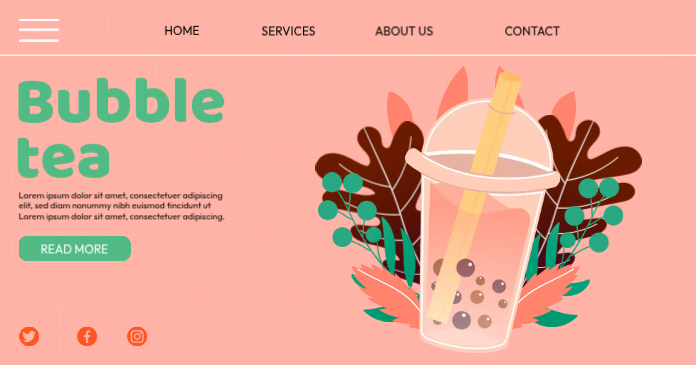 Purple Bubble Tea Facebook Post Template | PosterMyWall