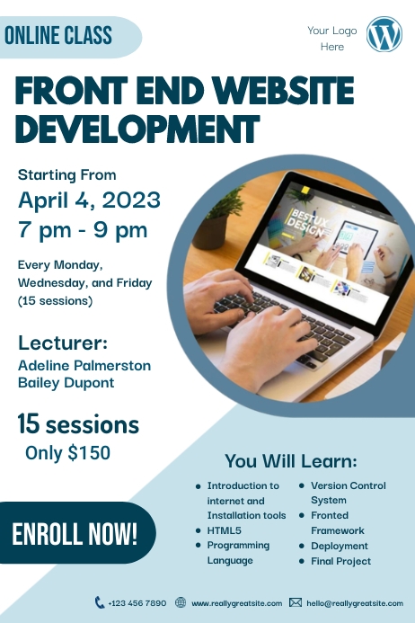 Website Development Online Classes Poster. Template | PosterMyWall
