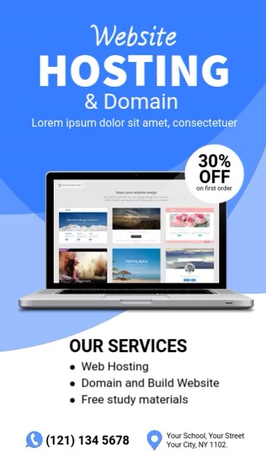 Website Hosting and Domain Business Banner เรื่องราวบน Instagram template
