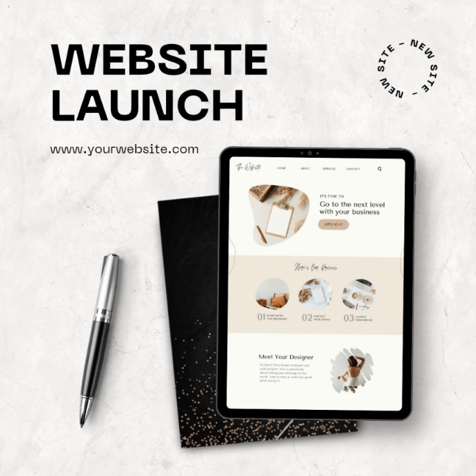 Website launch template with a tab | PosterMyWall