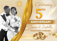 Wedding, anniversary, marriage, invitation, birthday, celebrations Postcard template