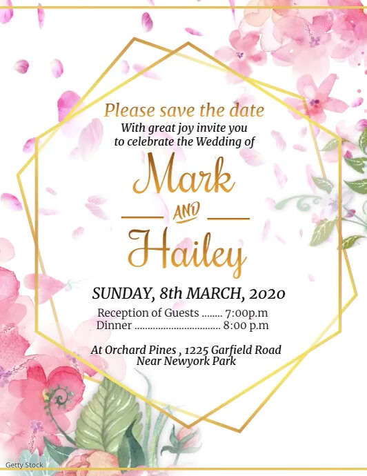 Wedding, anniversary, save the date Pamflet (VSA Brief) template