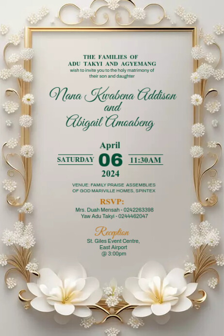 Wedding, Church Flyer Poster template