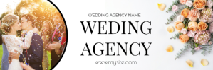 Wedding Agency Services with Young couple Nagłówek wiadomości e-mail template