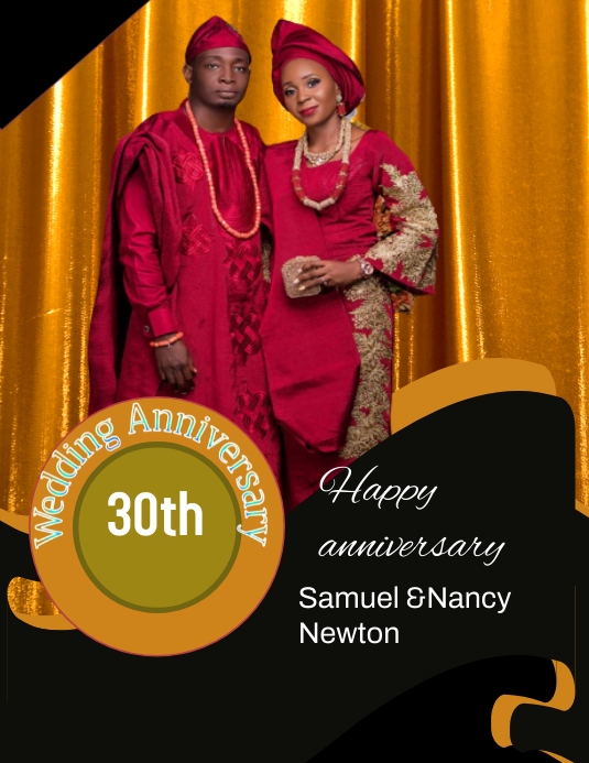 Wedding anniversary (40) Template | PosterMyWall