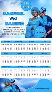 Wedding Anniversary Calendar Pantalla Digital (9:16) template