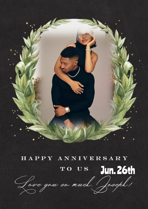 Wedding Anniversary card A4 template