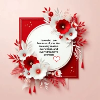 Wedding anniversary card design 方形(1:1) template