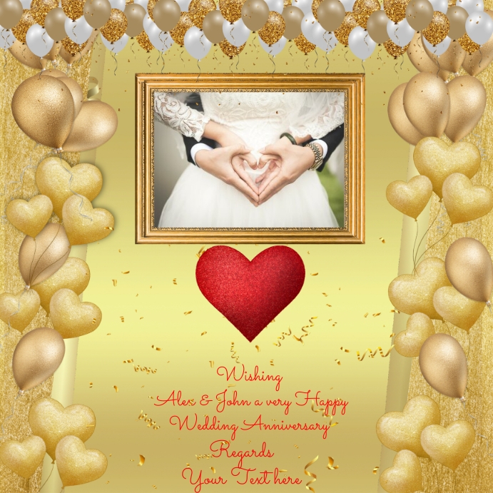 Wedding Anniversary Card Template PosterMyWall wedding-anniversary-card-template-postermywall