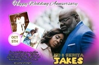 Wedding anniversary card Poster template