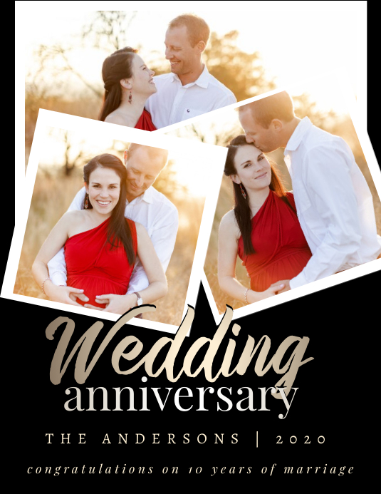 wedding anniversary celebration template Рекламная листовка (US Letter)