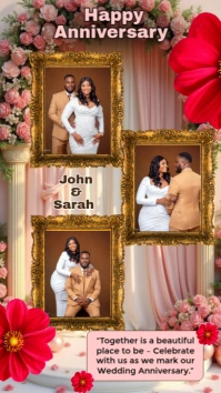 Wedding anniversary collage Instagram Story template