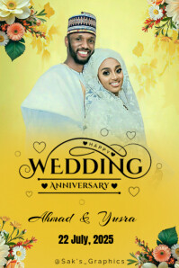 Wedding Anniversary Gráfico de Pinterest template