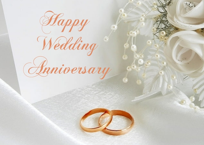 Wedding anniversary Poskaart template