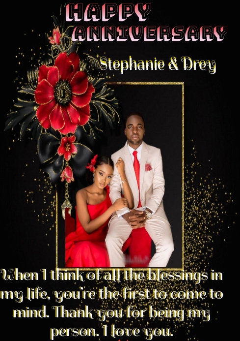 Wedding anniversary flier A4 template