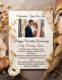 Wedding Anniversary Flyer Volantino (US Letter) template
