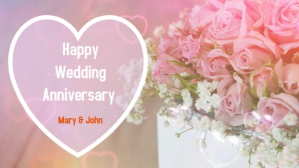 สีชมพู Wedding Anniversary Digitalt display Template