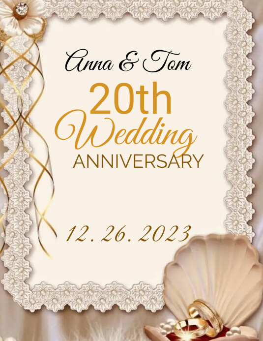 Wedding anniversary invitation card Flyer (US Letter) template