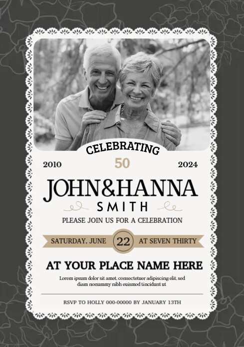 Wedding Anniversary Invitation Template | PosterMyWall